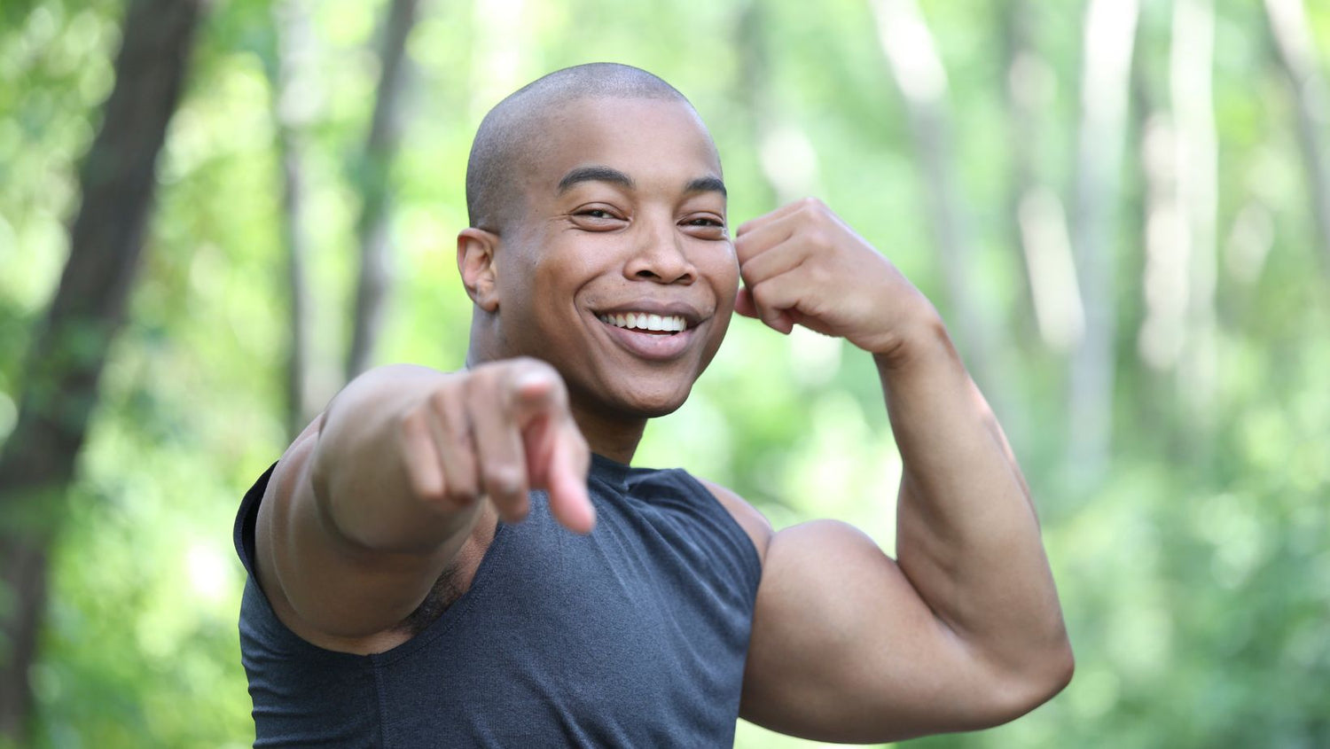 man flexing