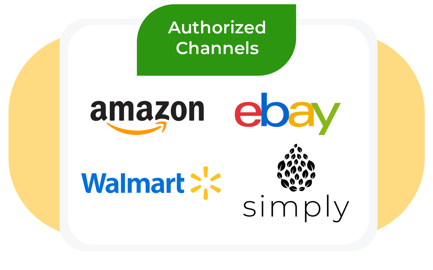 authorized channels for distributors- amazon, ebay, walmart, simply