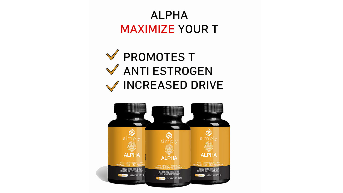 Alpha Testosterone Booster Benefits with three bottles