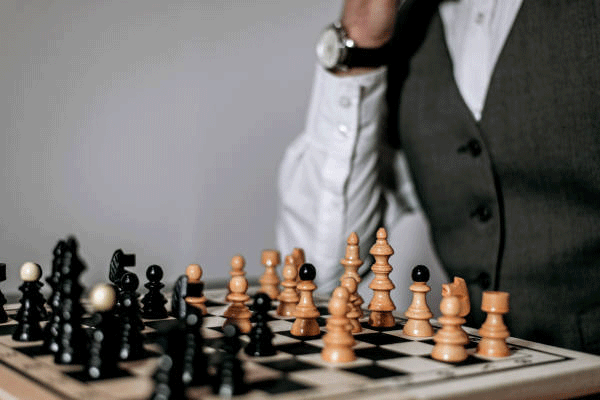 man playing chess