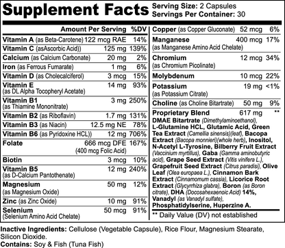 Enlighten Nootropic Dietary Supplement Label