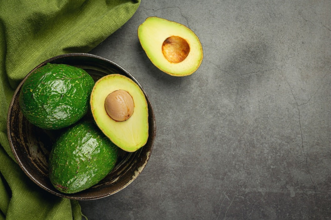 Avocado products made from avocados food nutrition concept.