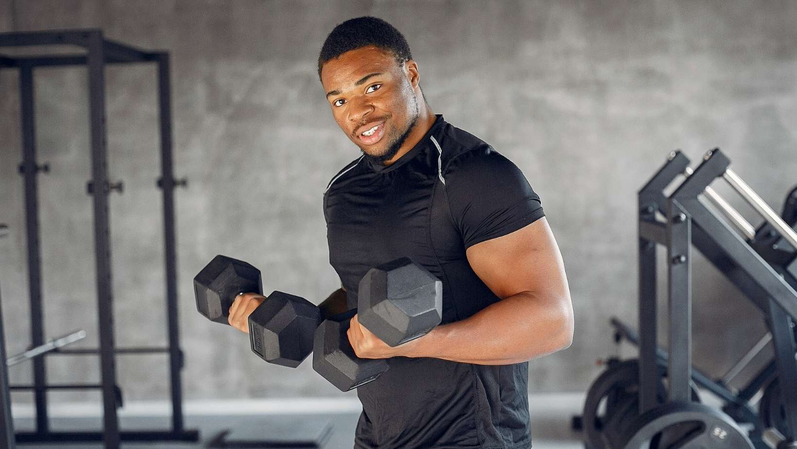 Black Man Is Engaged in a Gym