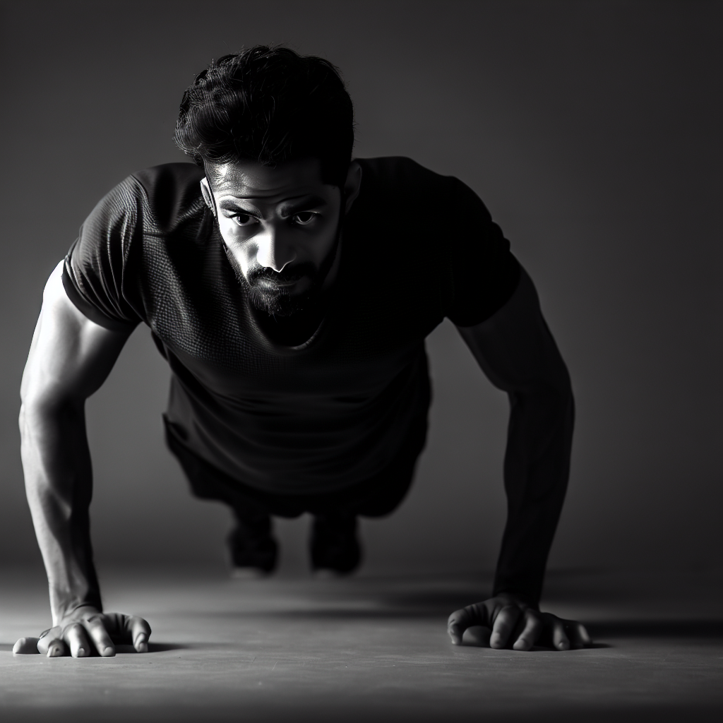 a man doing push ups
