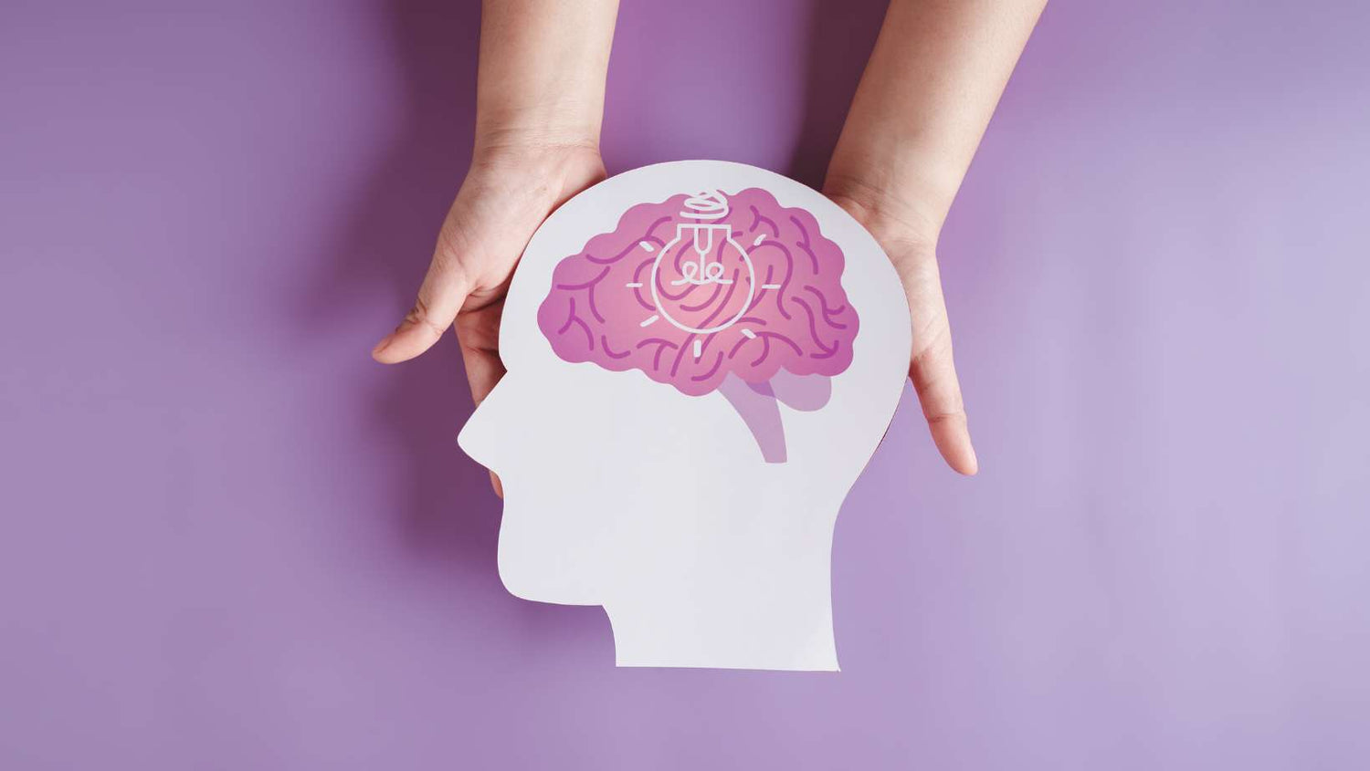 hands holding brain with light bulb paper cut, innovation idea c