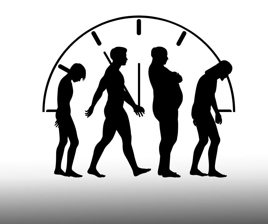 man aging from young to old