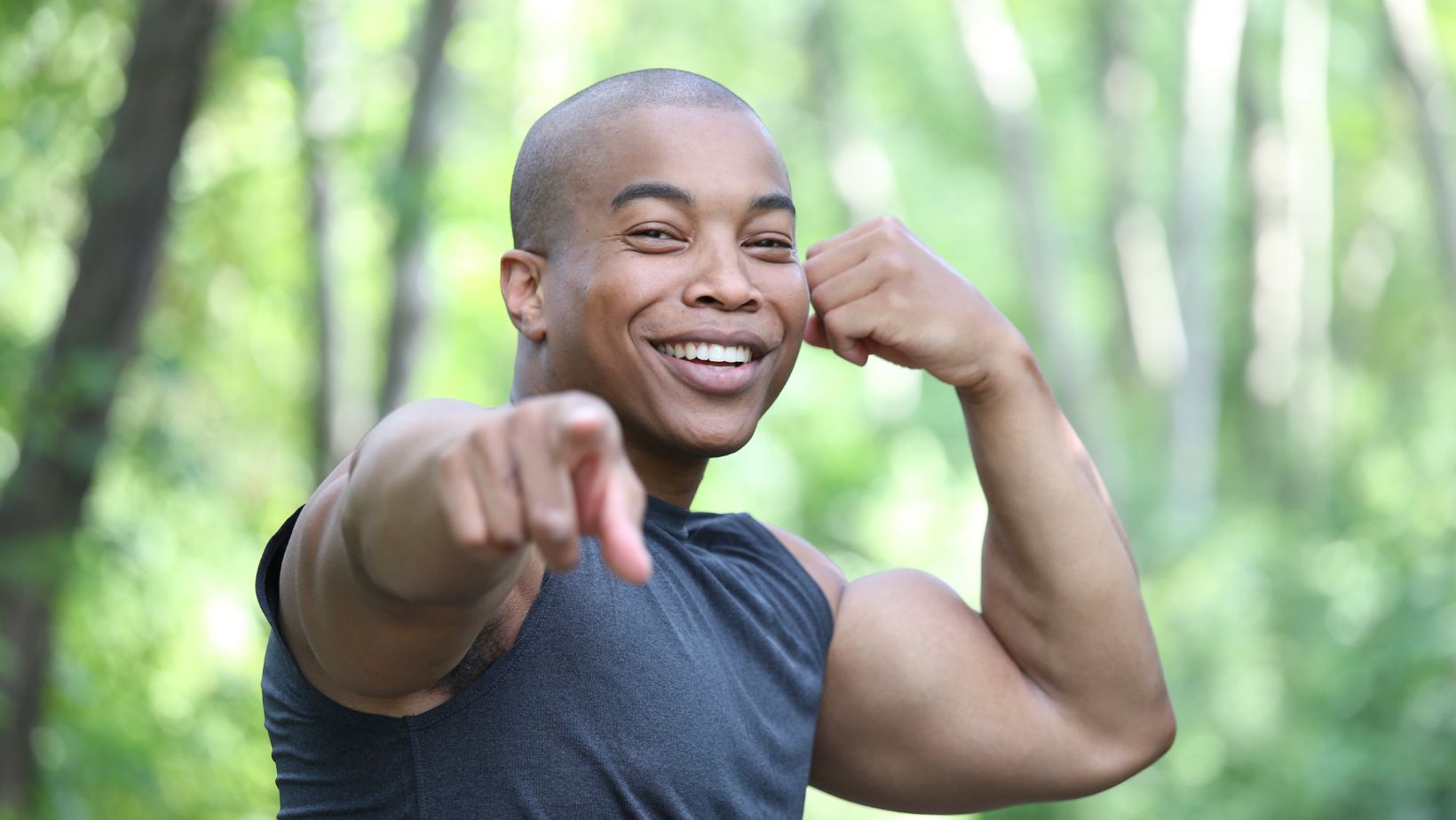 man flexing