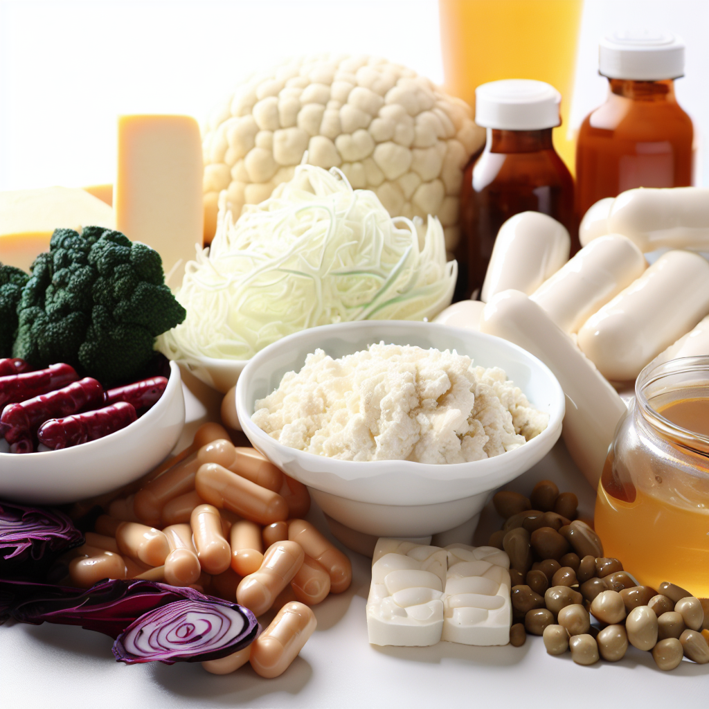 a picture of a probiotic-rich food and supplements