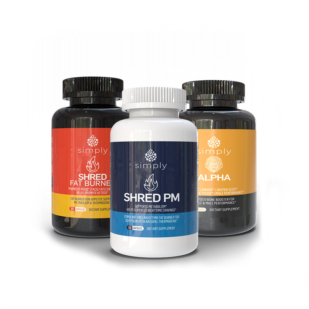 Simply Shredded Stack - Shred PM, Shred Fat Burner, Alpha Testosterone Booster