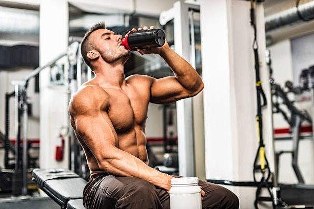 Guy drinking BCAAs