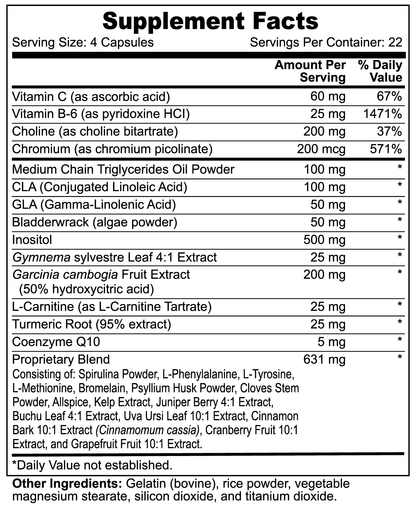 Shred with MCT Fat Burner Label dietary supplement